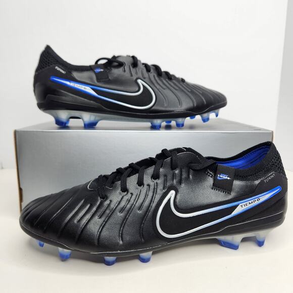 Nike Legend 10 Elite Black/Blue Size 9 Men Soccer Cleats - Picture 1 of 8